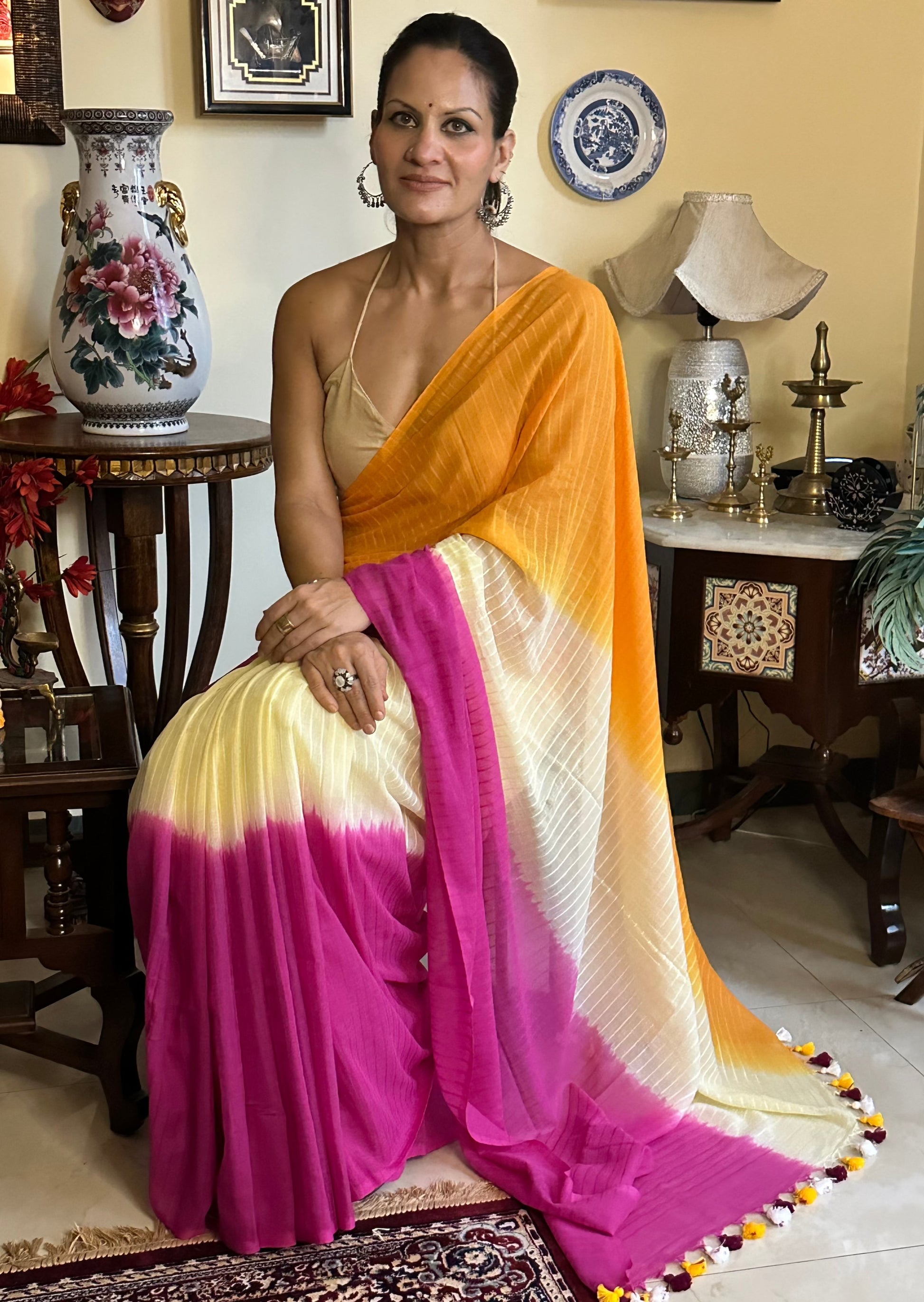 Hand Dyed Pure Mul Mul Cotton - Raahini