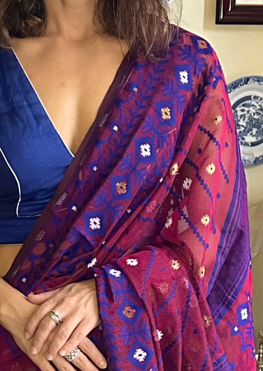 Jacquard Weaving Cotton Silk Jamdani - Raahini