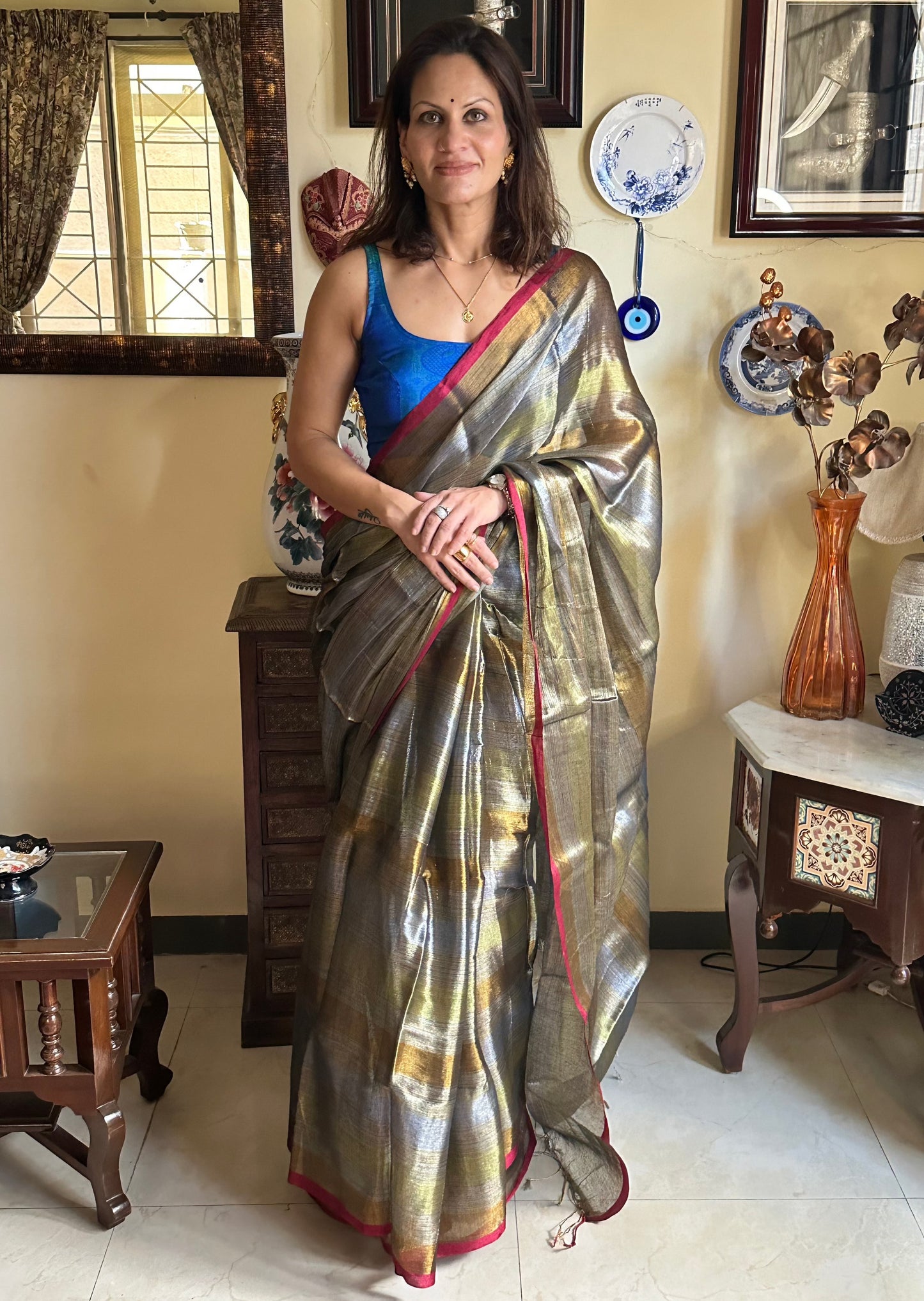 Handwoven Striped Tissue Cotton - Raahini