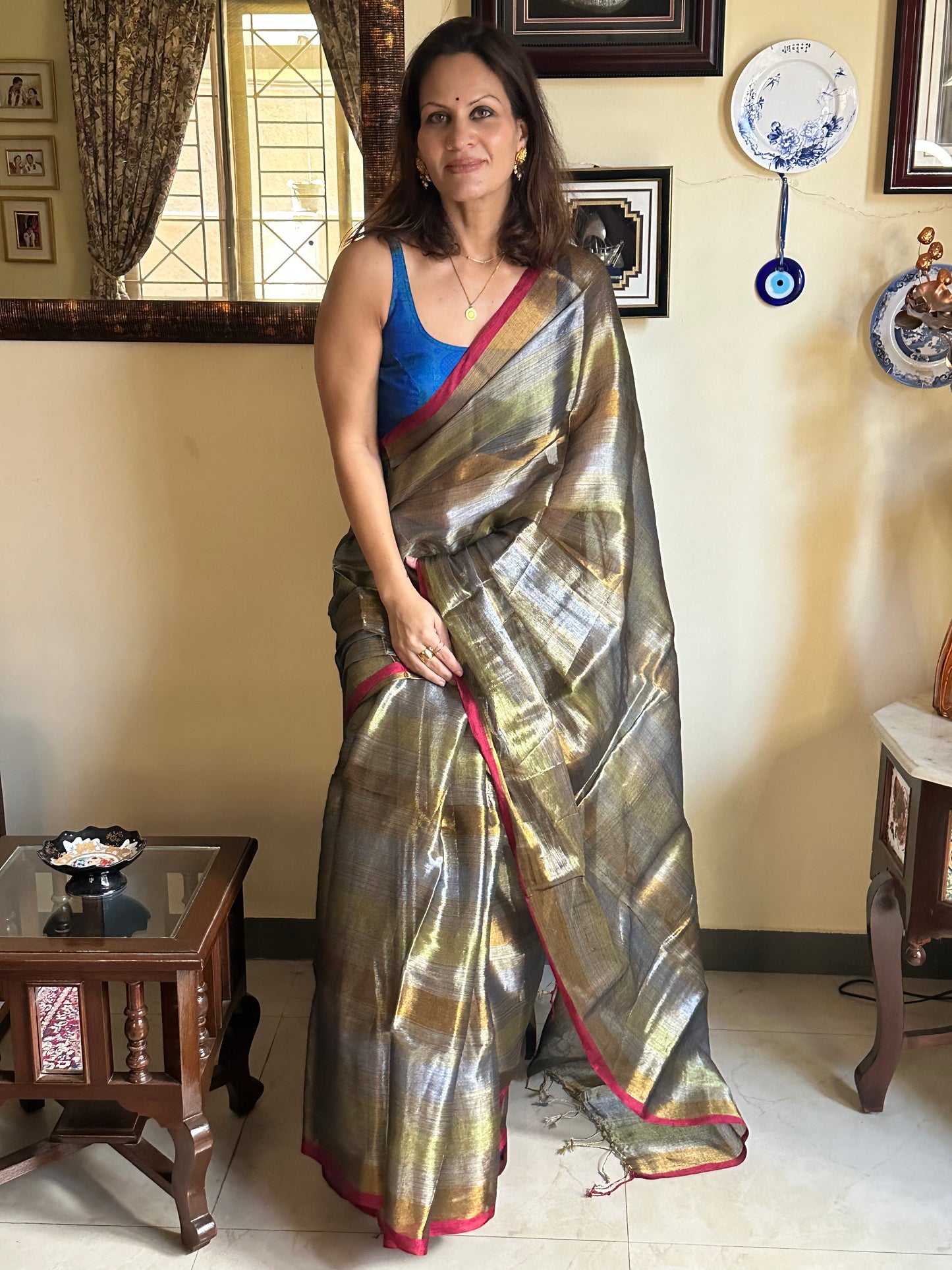 Handwoven Striped Tissue Cotton - Raahini