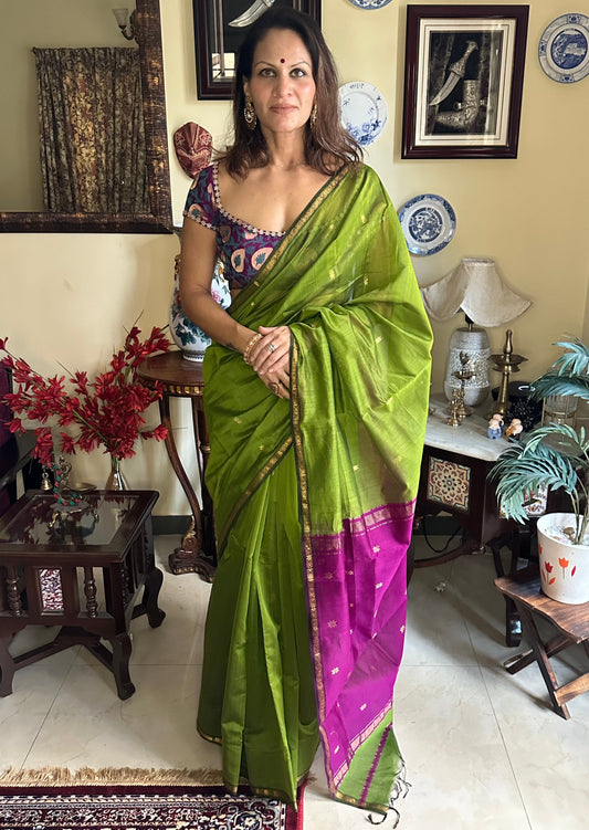 Handloom Pure Maheshwari Sari - Raahini