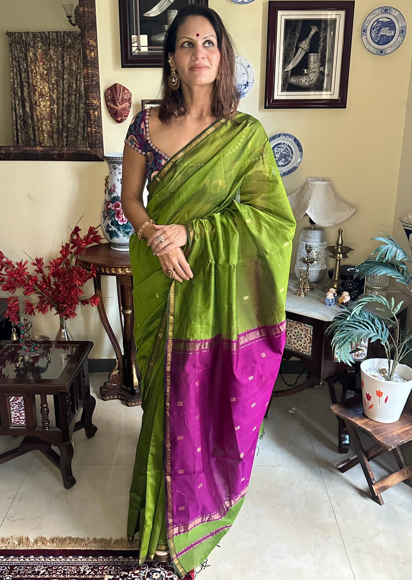 Handloom Pure Maheshwari Sari - Raahini