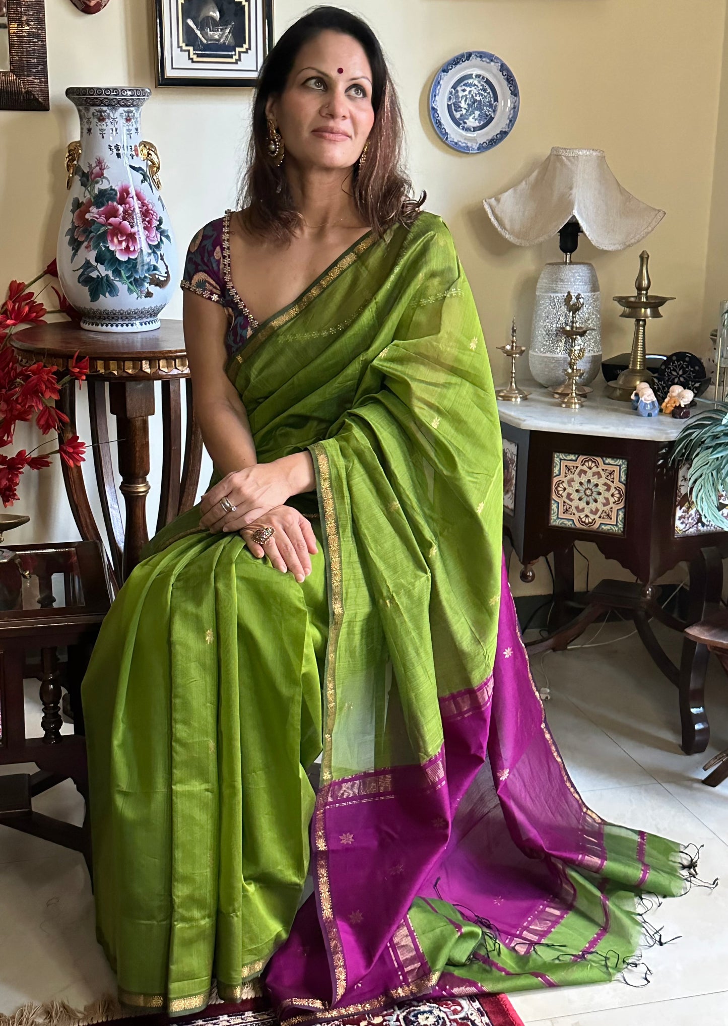 Handloom Pure Maheshwari Sari - Raahini