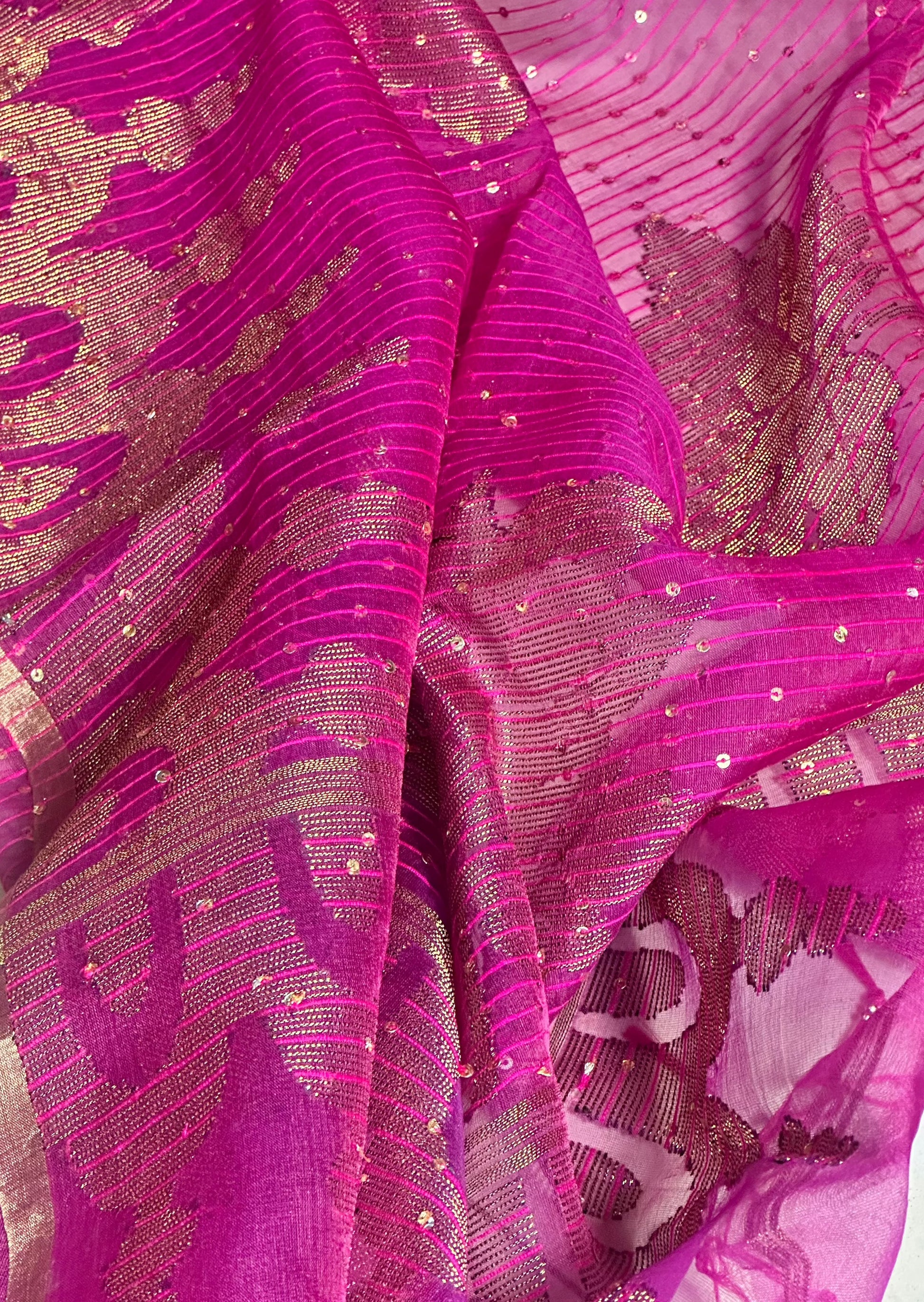 Pure Muslin Silk Handloom Jamdani Sari - Raahini