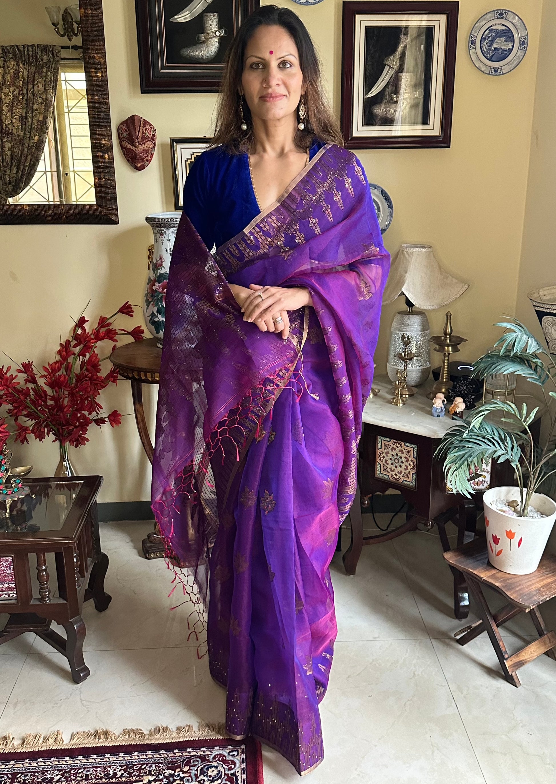 Pure Muslin Silk Handloom Jamdani Sari - Raahini