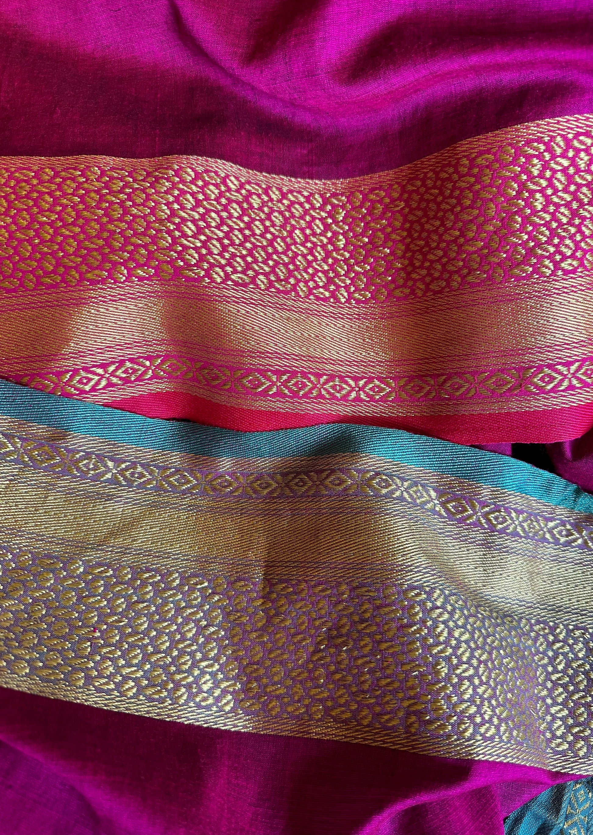 Handloom Pure Cotton Banarasi with Dual Border - Raahini