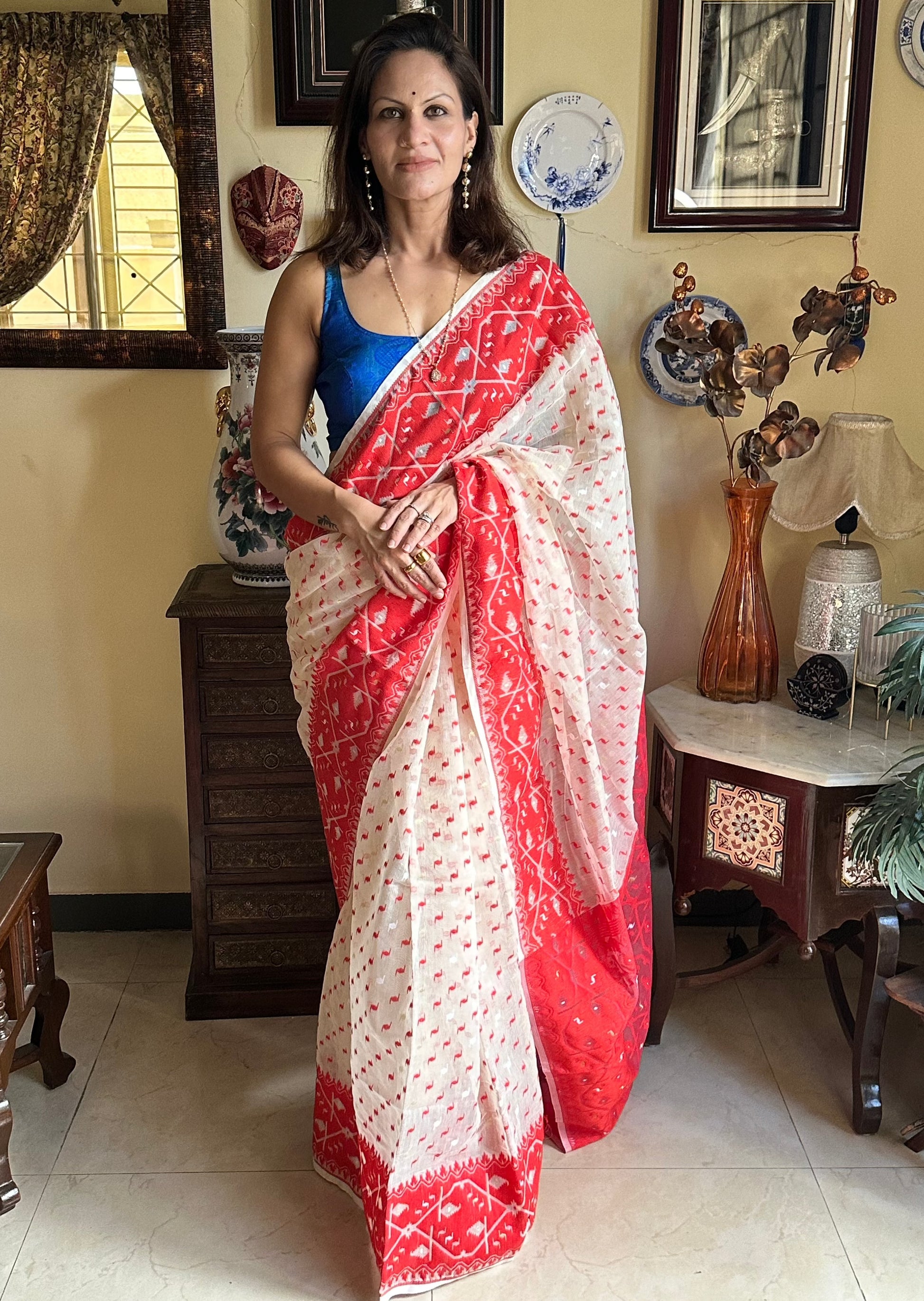 Jacquard Weaving Cotton Silk Jamdani - Raahini