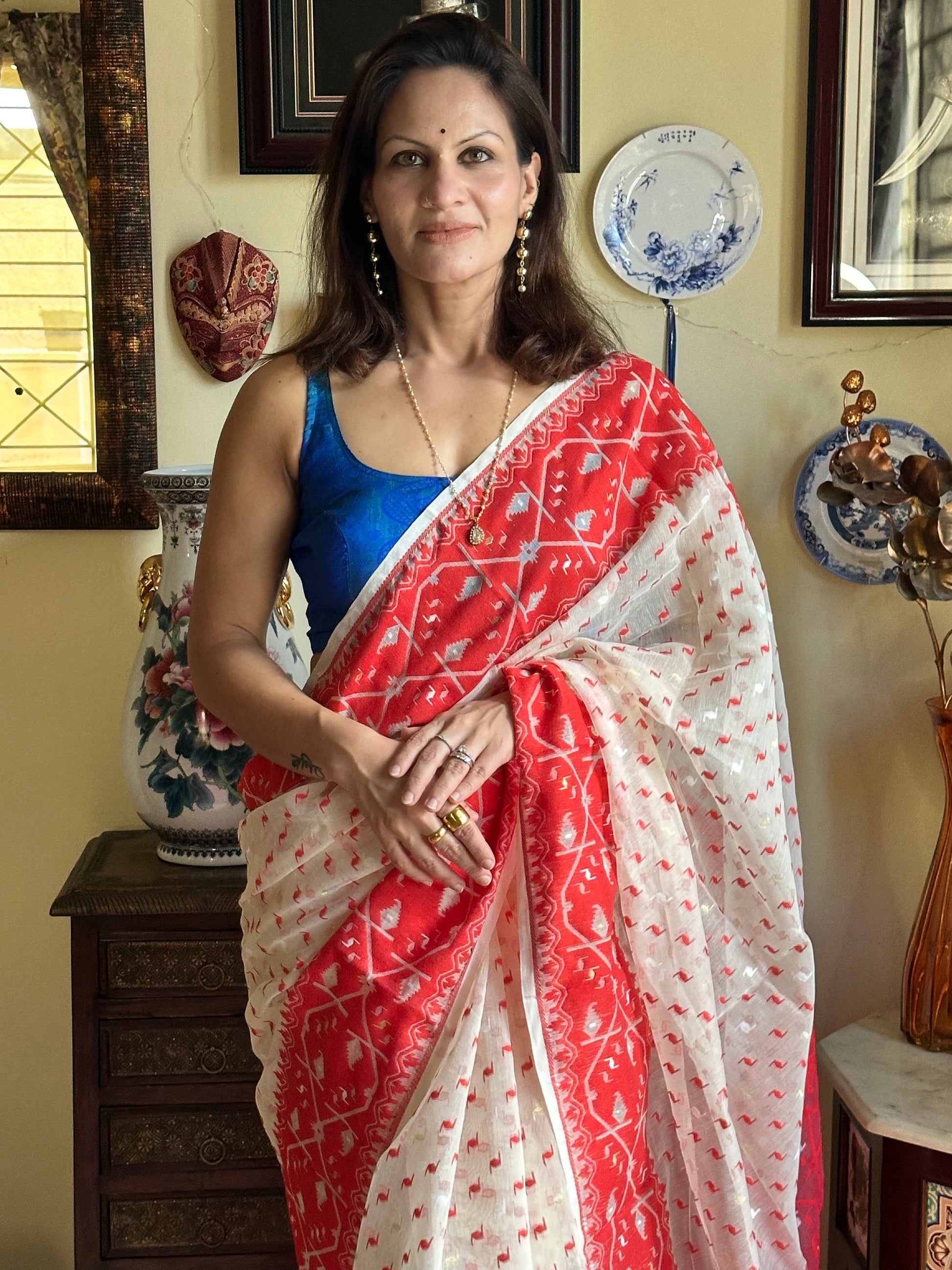 Jacquard Weaving Cotton Silk Jamdani - Raahini