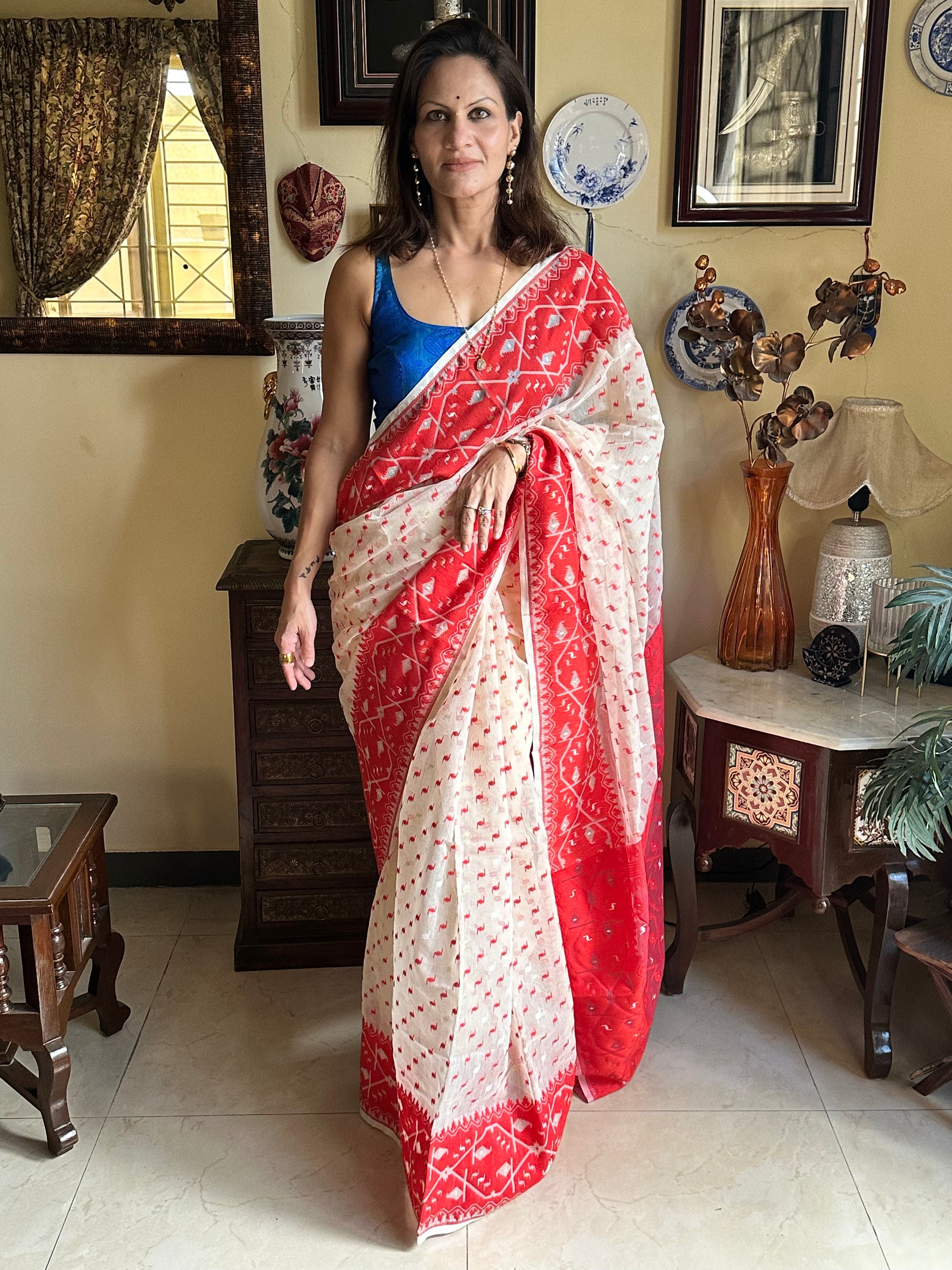 Jacquard Weaving Cotton Silk Jamdani - Raahini