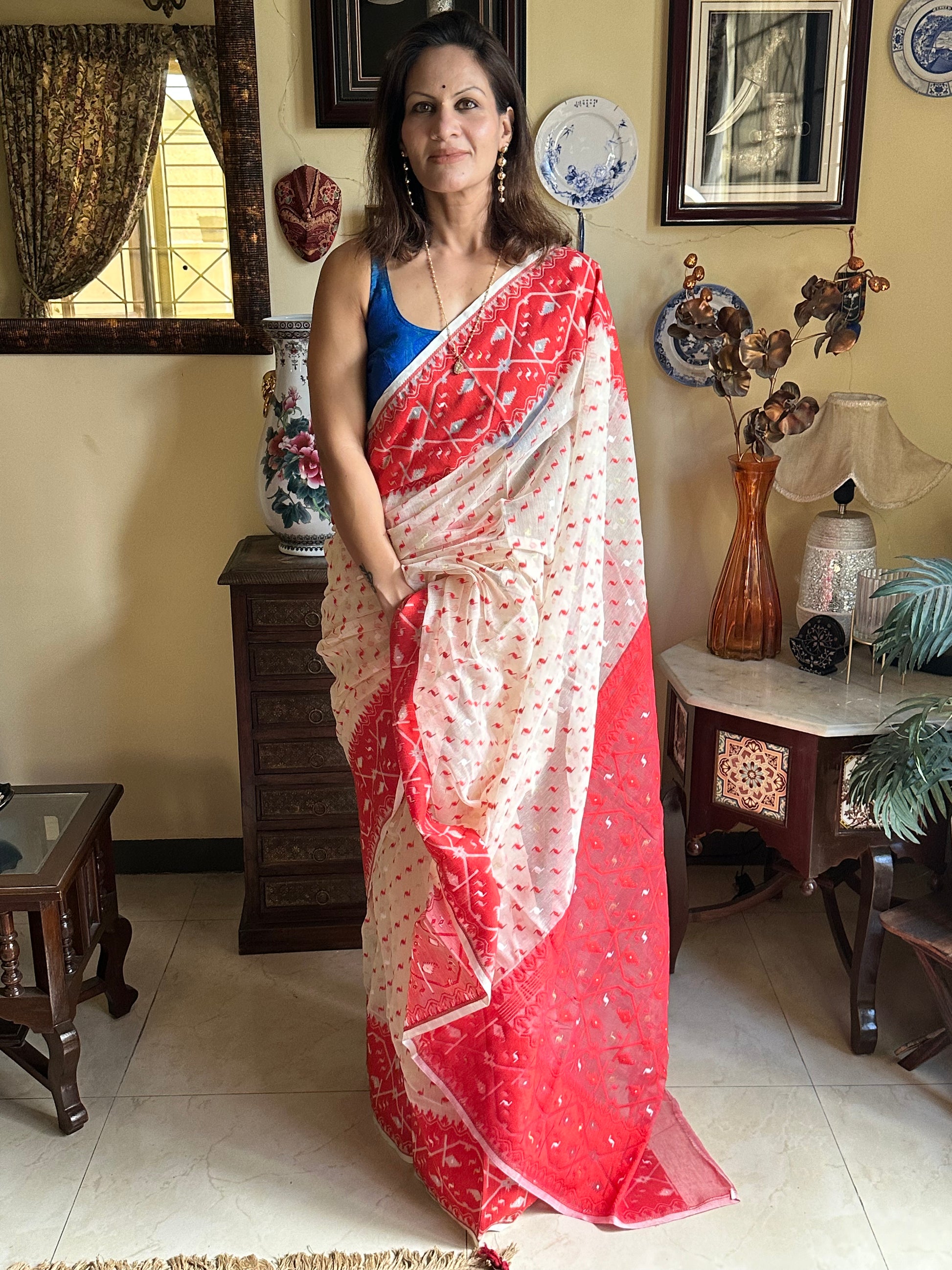 Jacquard Weaving Cotton Silk Jamdani - Raahini