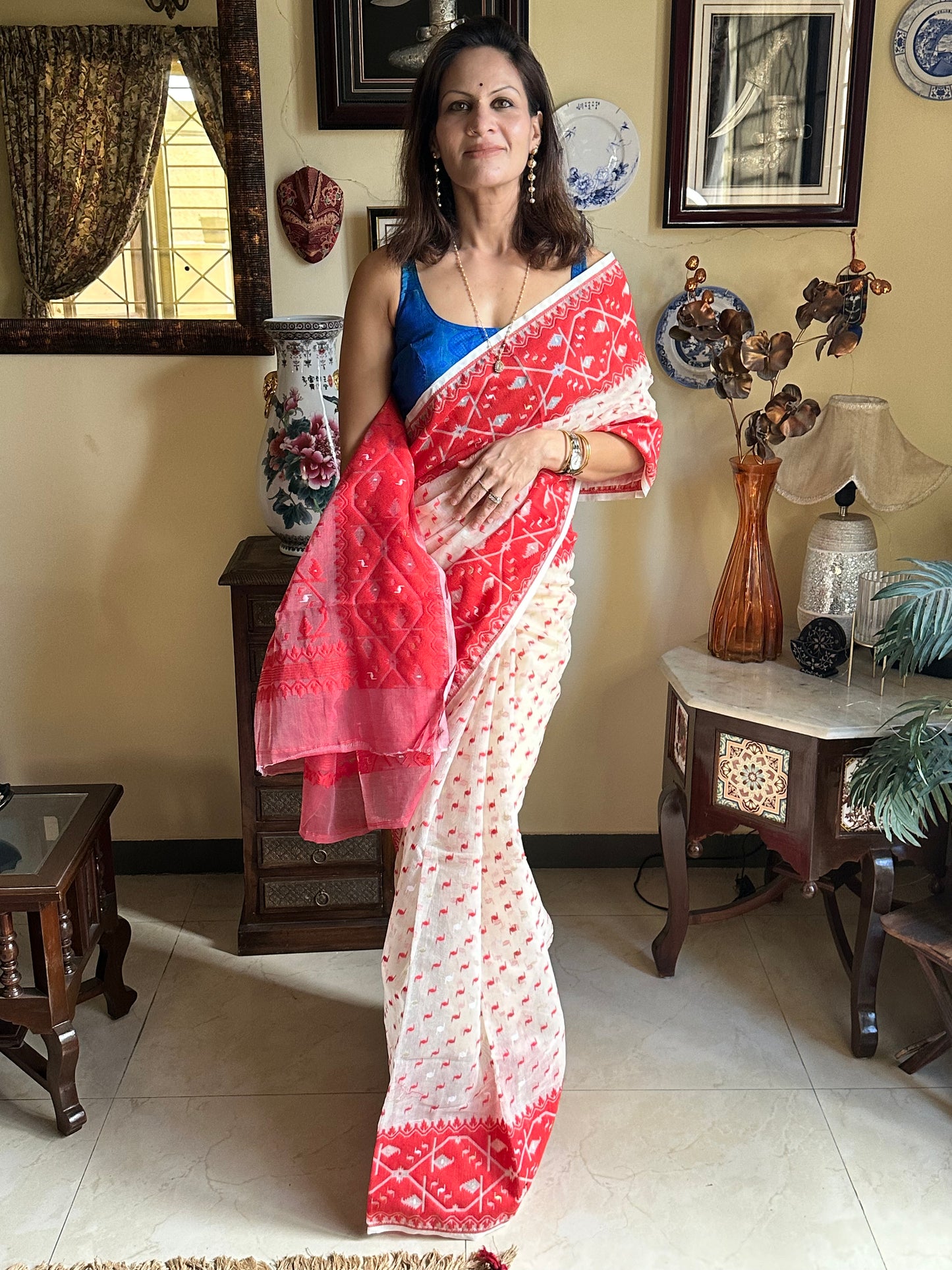 Jacquard Weaving Cotton Silk Jamdani - Raahini