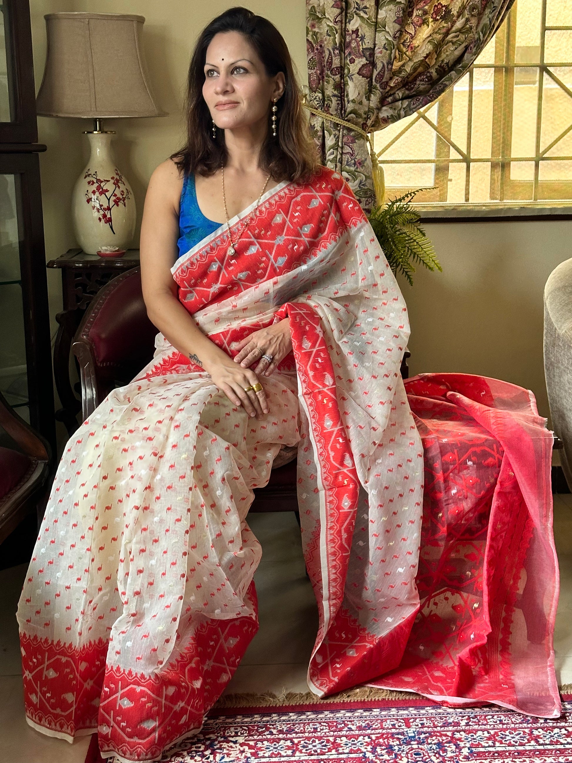 Jacquard Weaving Cotton Silk Jamdani - Raahini