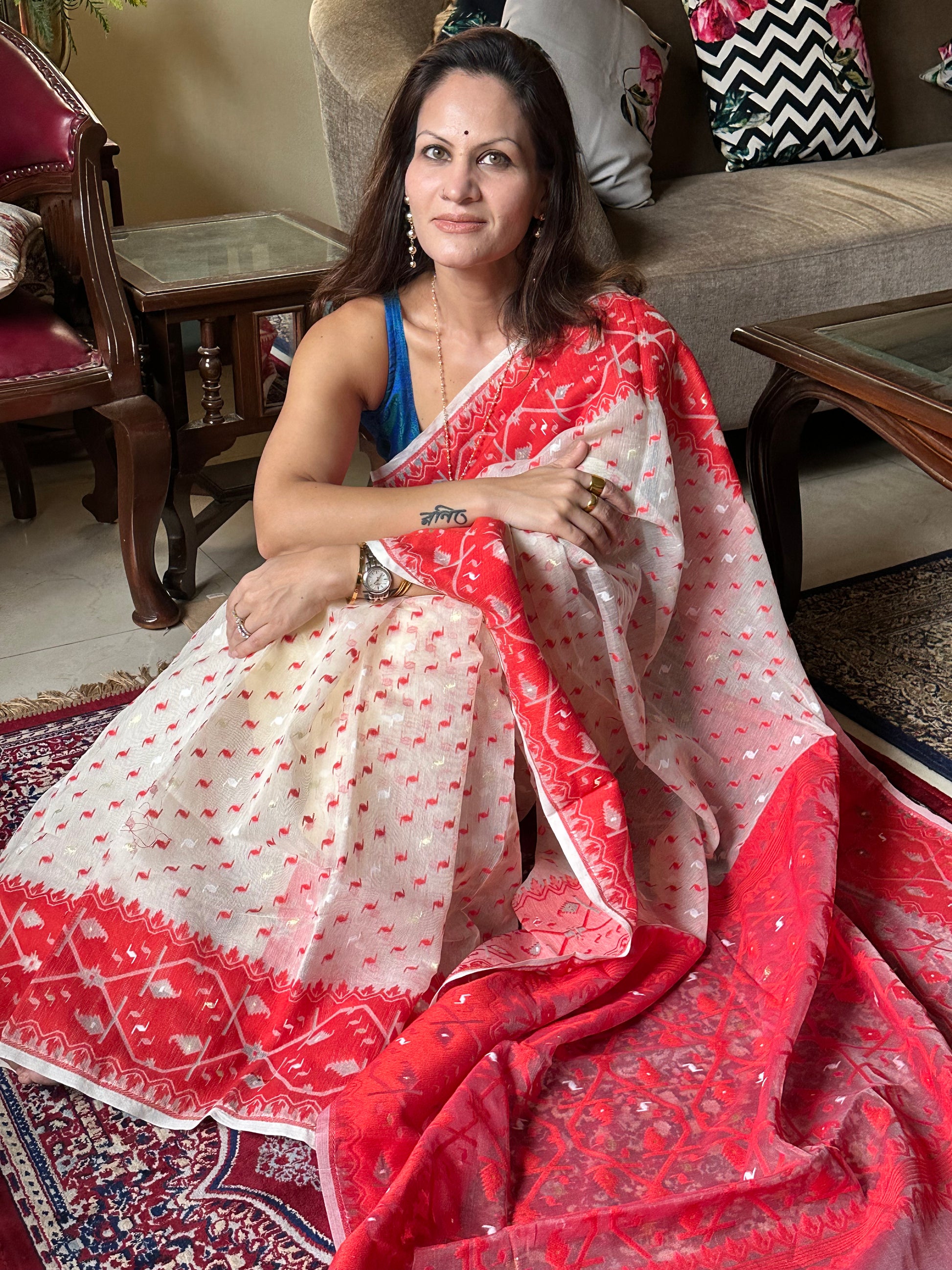 Jacquard Weaving Cotton Silk Jamdani - Raahini