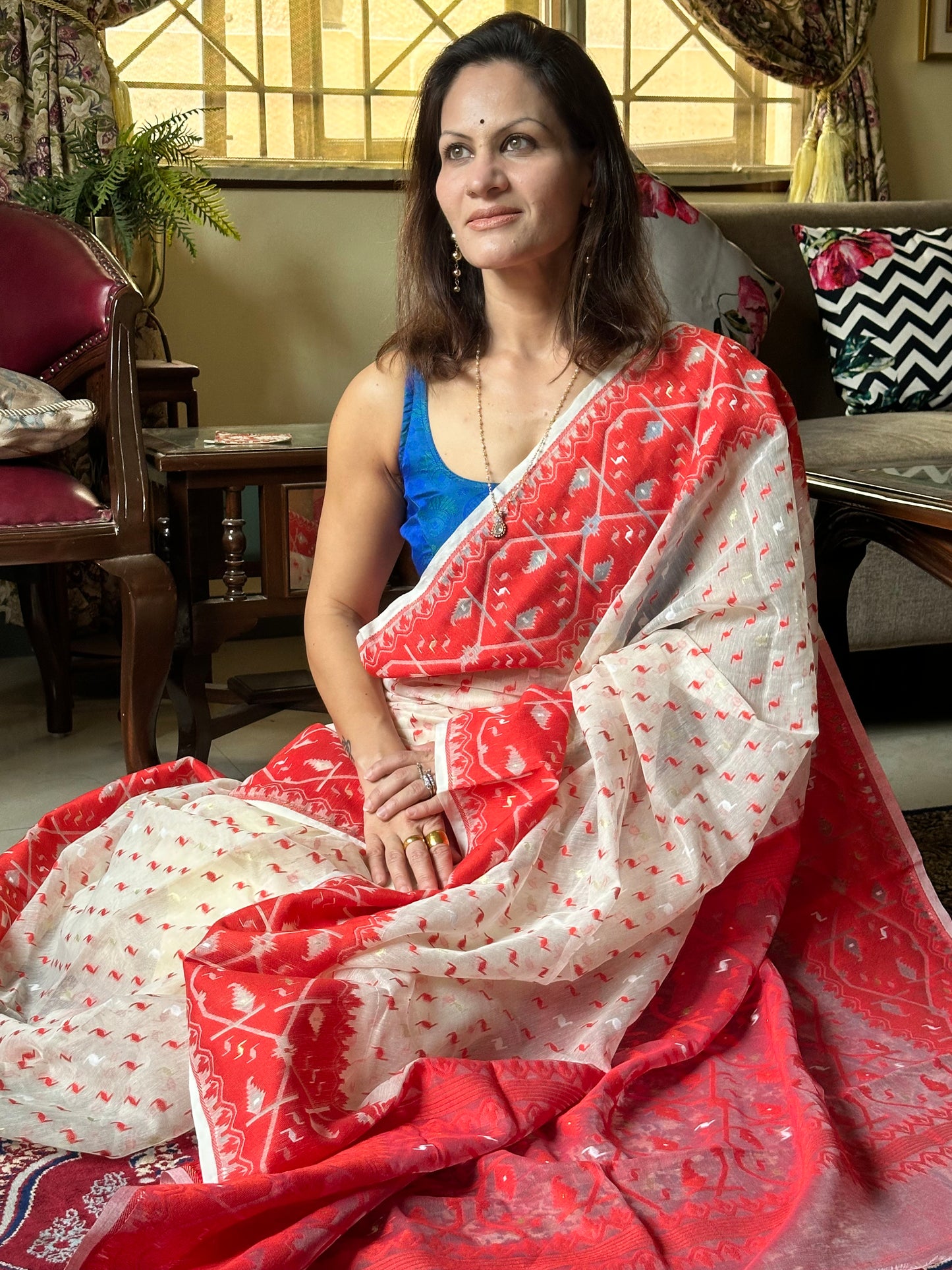 Jacquard Weaving Cotton Silk Jamdani - Raahini