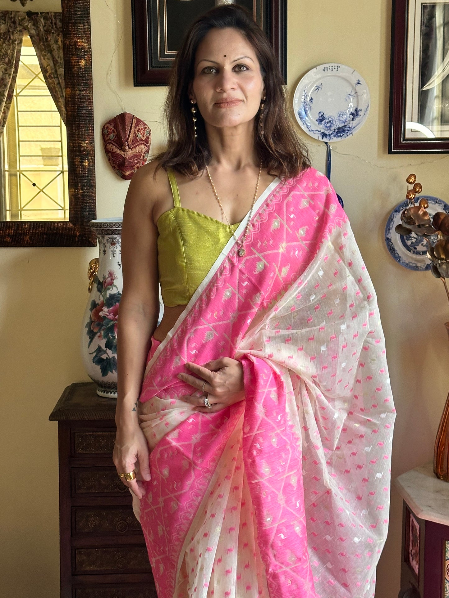 Jacquard Weaving Cotton Silk Jamdani - Raahini