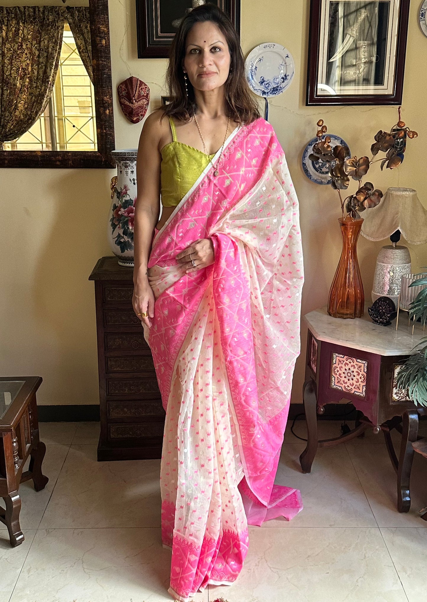 Jacquard Weaving Cotton Silk Jamdani - Raahini