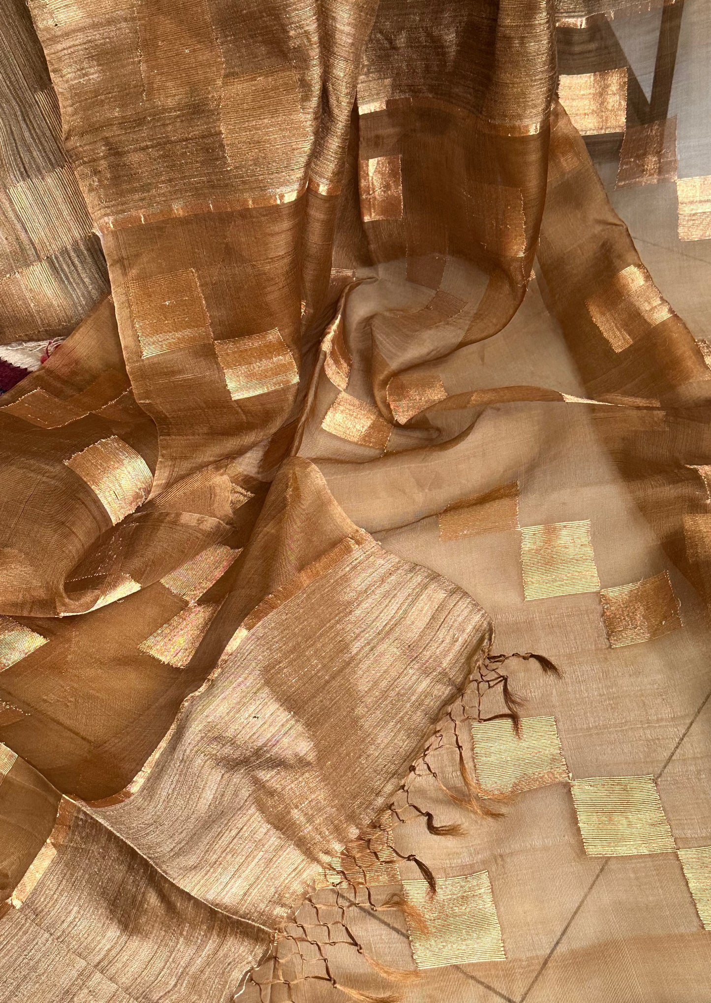 Matka Silk with Muslin Pallu & Intricate Jamdani Hand Work - Raahini