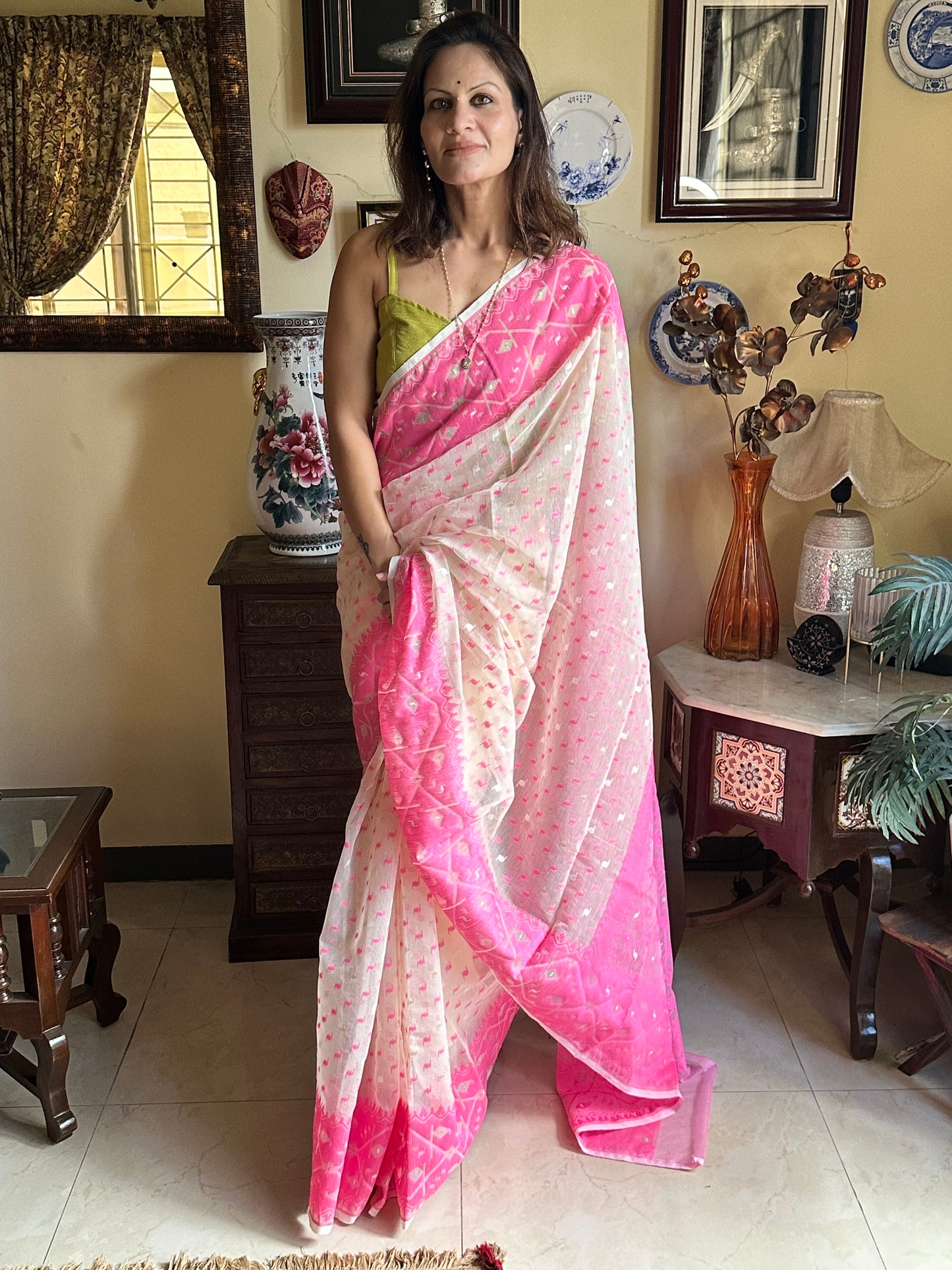 Jacquard Weaving Cotton Silk Jamdani - Raahini