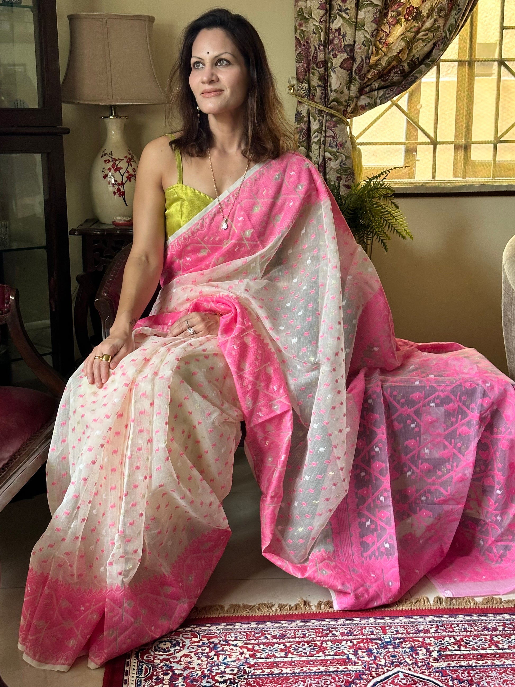 Jacquard Weaving Cotton Silk Jamdani - Raahini