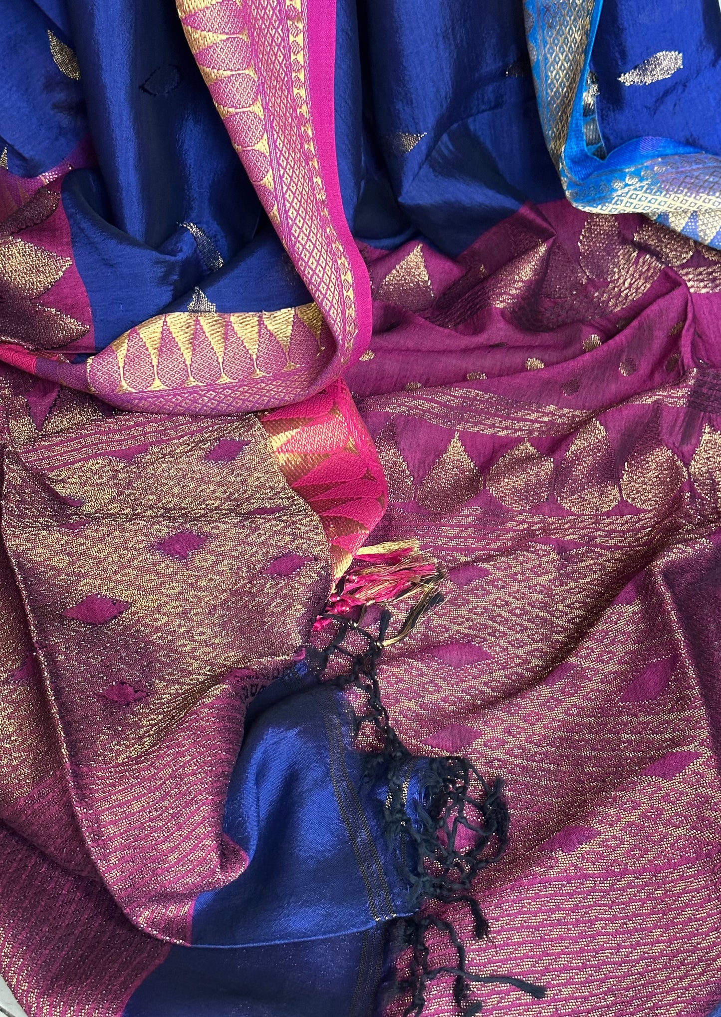 Pure Katan Silk and Cotton Banarasi Sari with Zari Work - Raahini