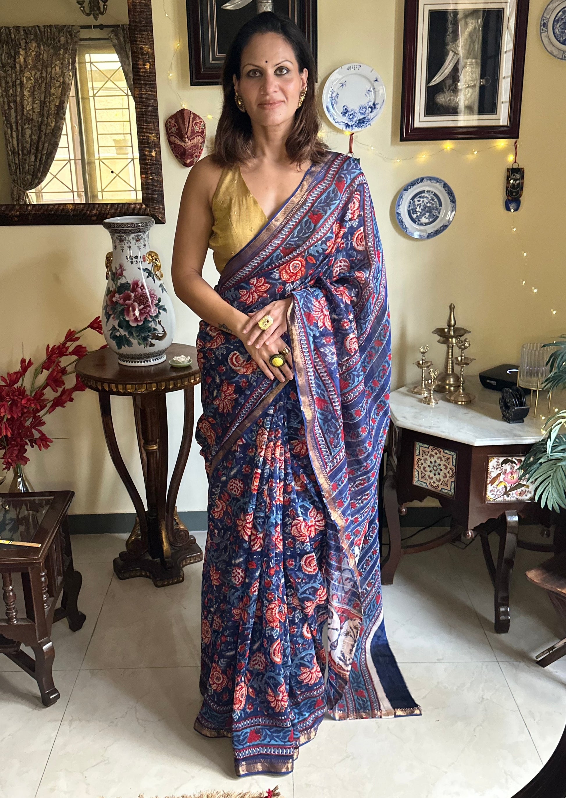 Natural Hand Dyed Maheshwari - Raahini