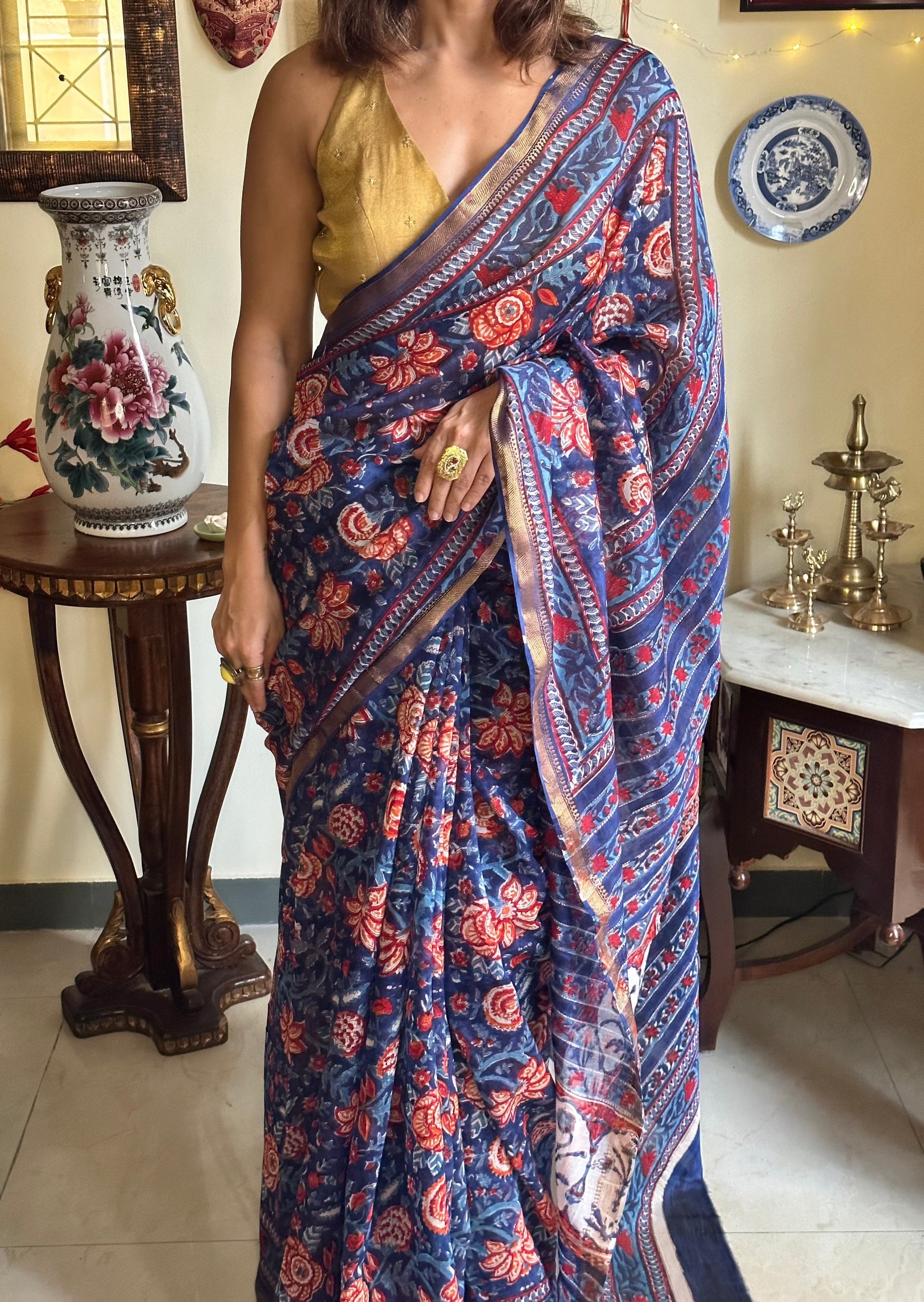 Natural Hand Dyed Maheshwari - Raahini