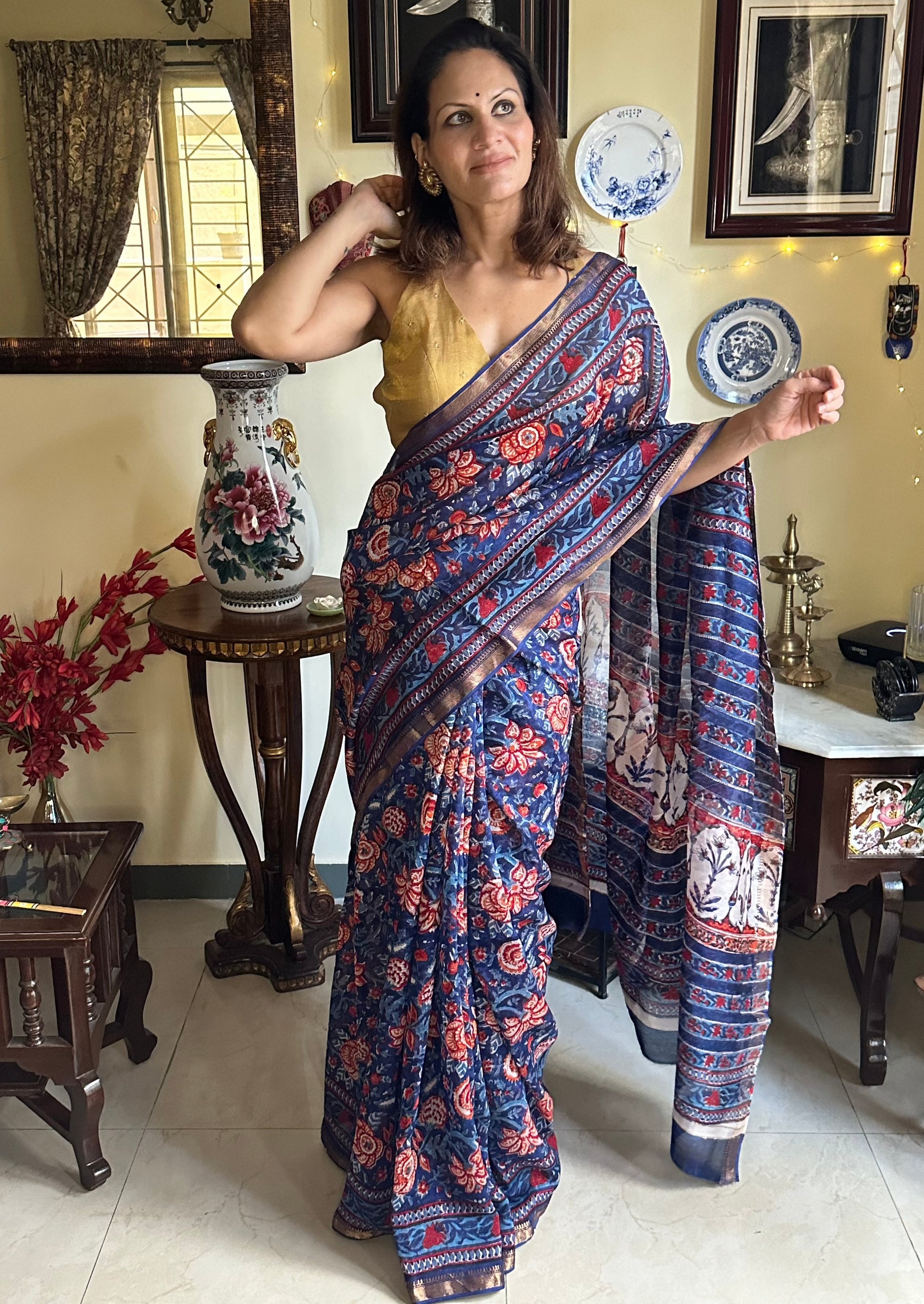 Natural Hand Dyed Maheshwari - Raahini